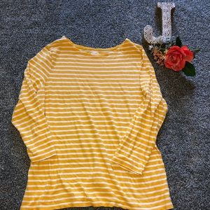 Yellow & White Striped Old Navy Shirt- Size XL